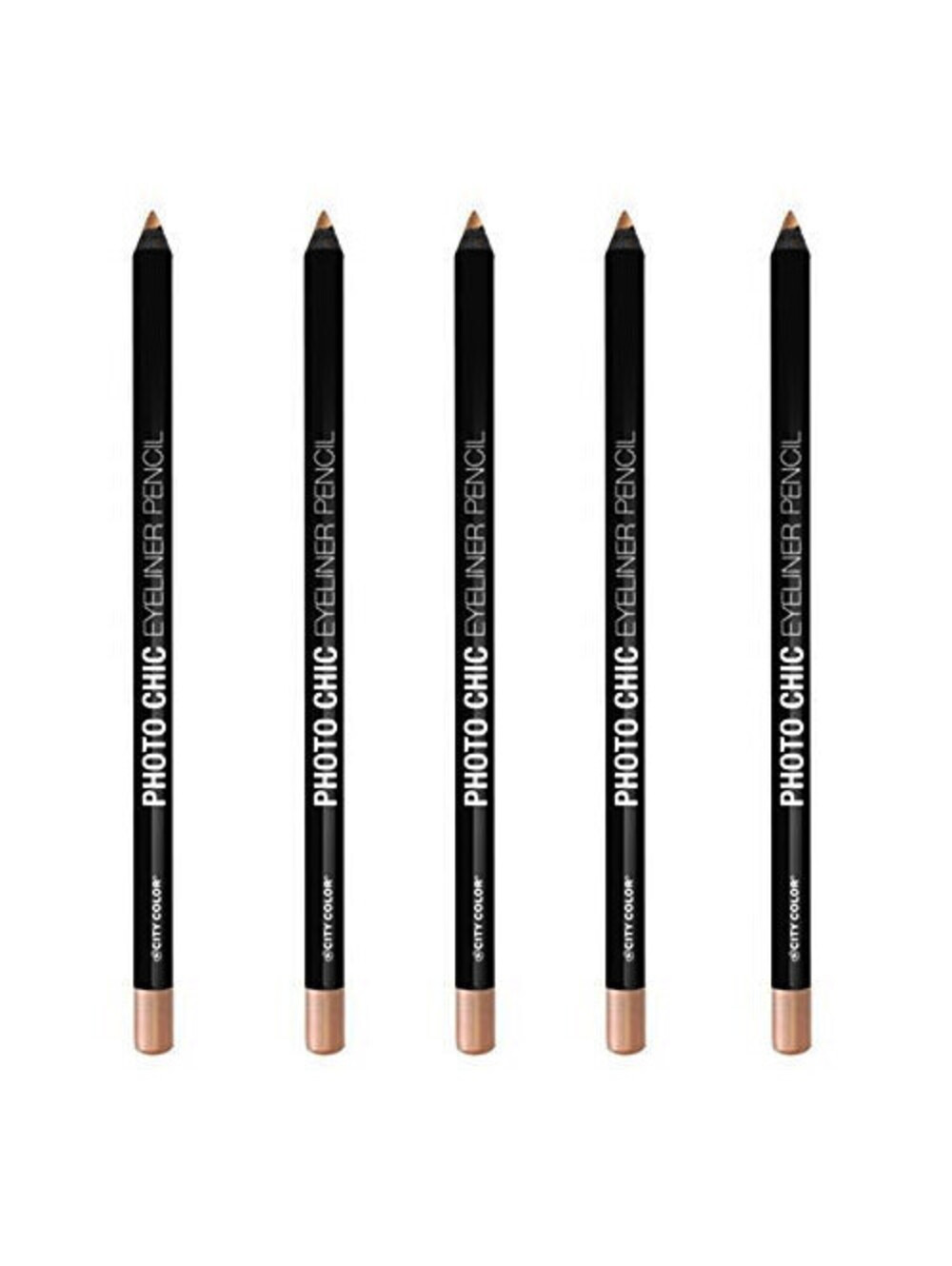 5-Pack NEW City Color Photo Chic Eyeliner Pencil Eye Liner Golden Tan (Sealed)